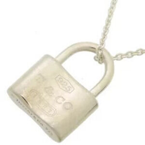 Tiffany Co Lock Pendant Necklace Sterling Silver